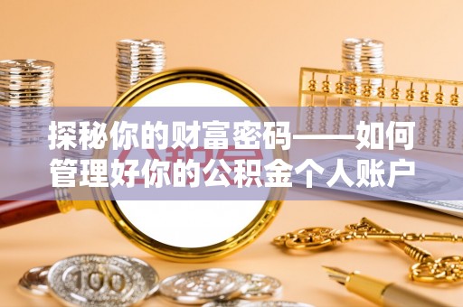 苓雅探秘你的财富密码——如何管理好你的公积金个人账户信息