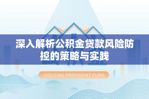 苓雅深入解析公积金贷款风险防控的策略与实践