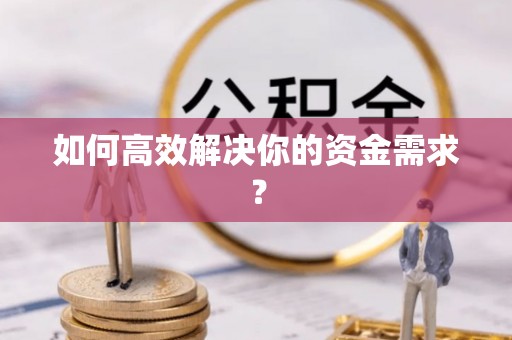 苓雅如何高效解决你的资金需求？