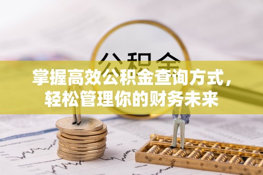 苓雅掌握高效公积金查询方式，轻松管理你的财务未来