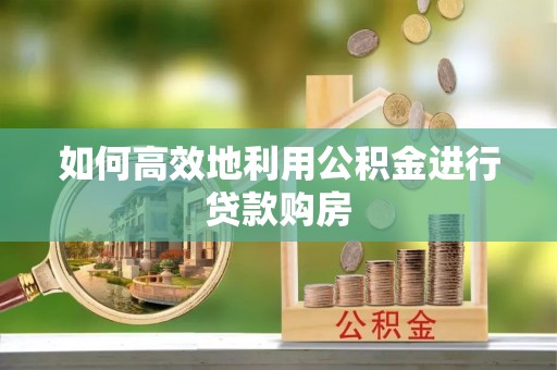 苓雅如何高效地利用公积金进行贷款购房